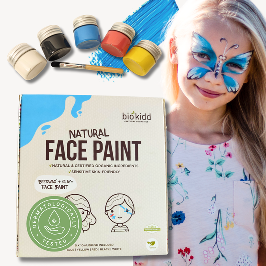 BioKidd Natural Face Paint, 5 Water Based Colours