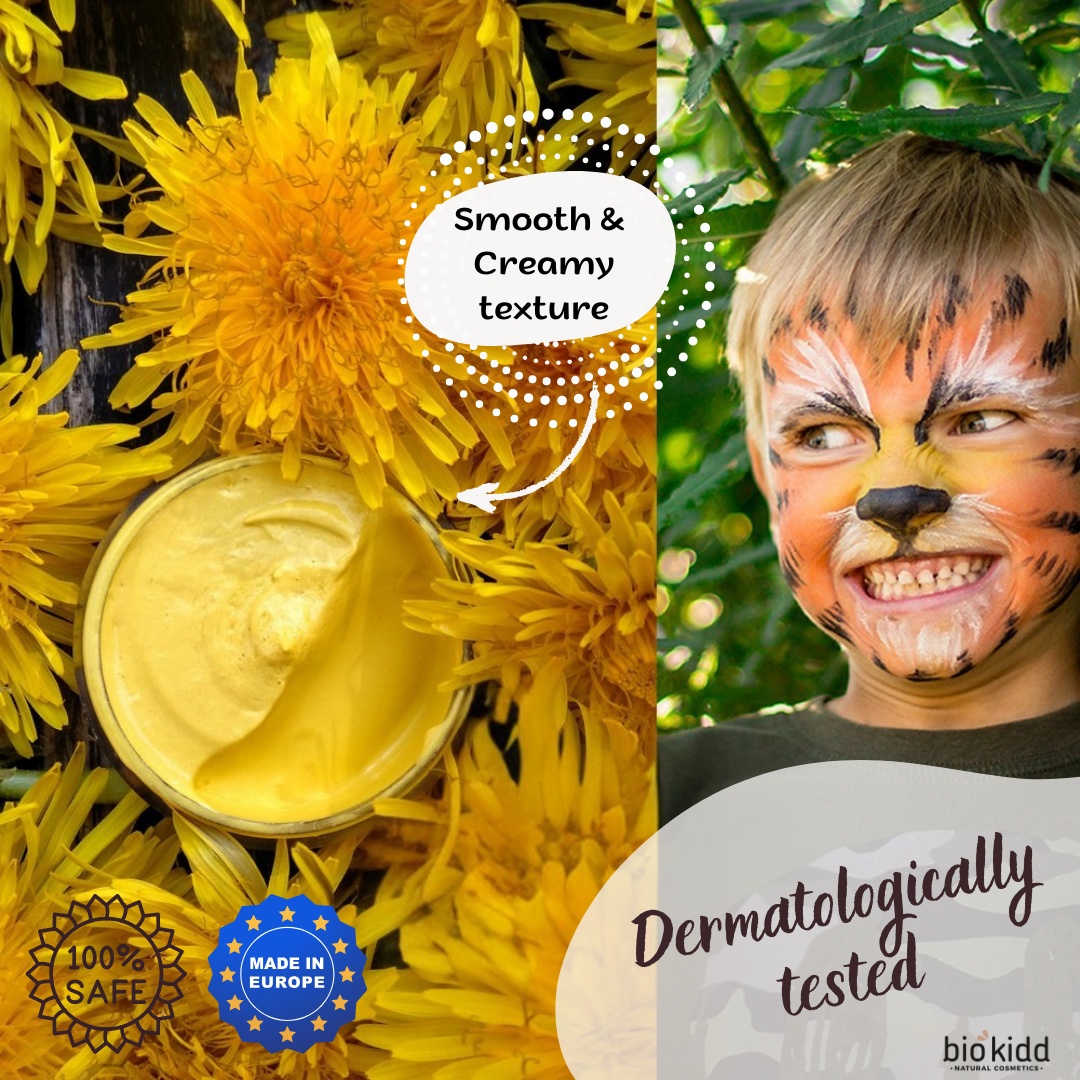 BioKidd Natural Face Paint, 5 Water Based Colours
