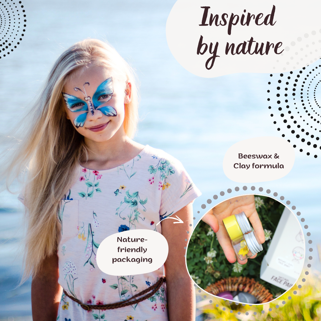 BioKidd Natural Face Paint, 10 Water Based Colours